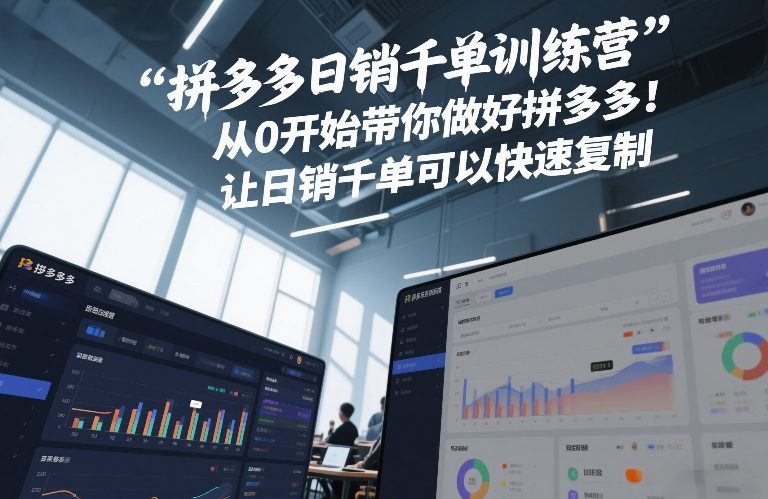 拼多多日销千单训练营，从0开始带你做好拼多多，让日销千单可以快速复制(更新26年1月)-璞创优选云网创