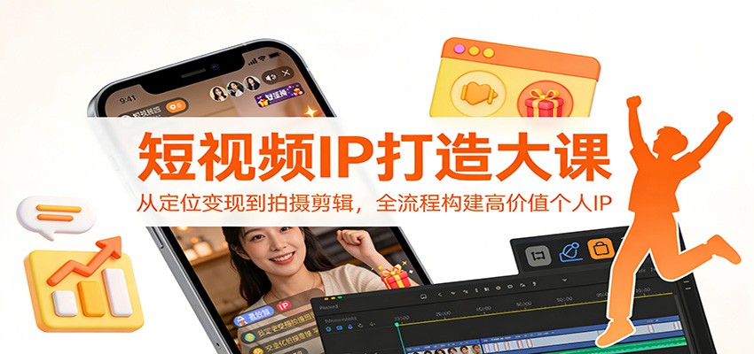 短视频IP打造大课：从定位变现到拍摄剪辑，全流程构建高价值个人IP-璞创优选云网创