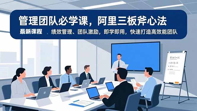 管理团队必学课，阿里三板斧心法、绩效管理、团队激励，即学即用，快速打造高效能团队-璞创优选云网创