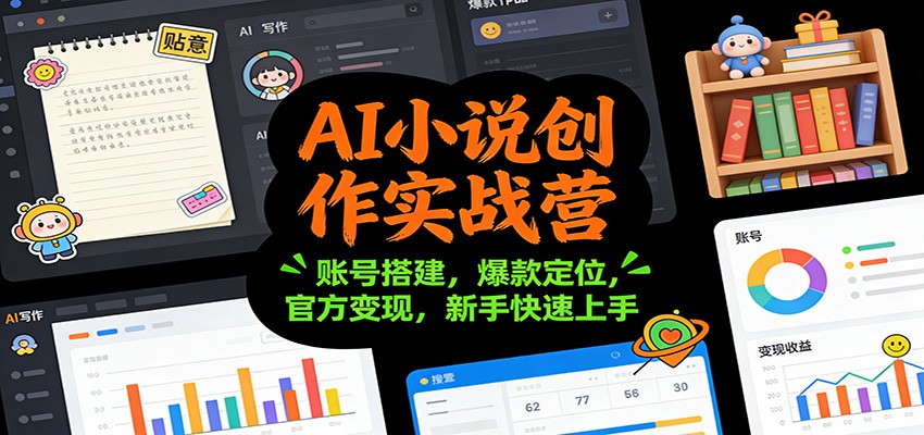 AI小说创作实战营：账号搭建，爆款定位，官方变现，新手快速上手-璞创优选云网创