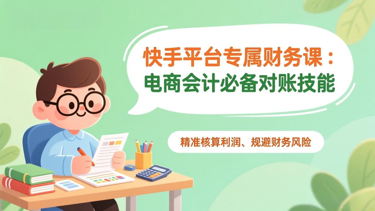 快手平台专属财务课：电商会计必备对账技能，精准核算利润、规避财务风险-璞创优选云网创