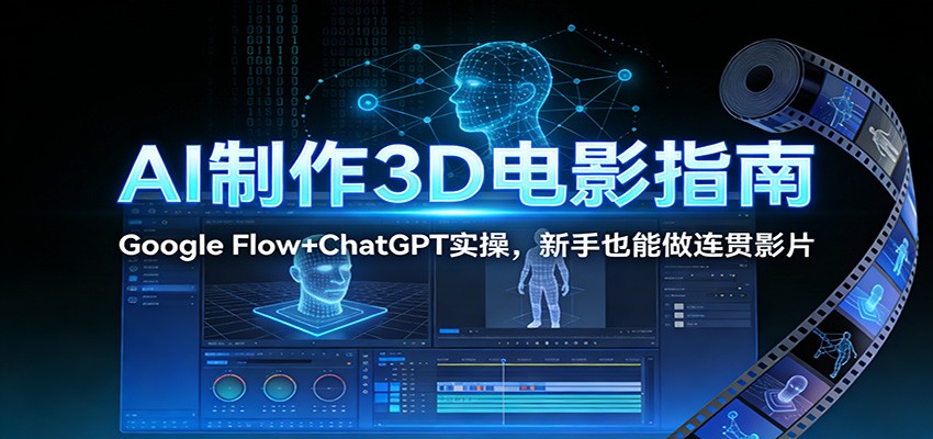 AI制作3D电影指南：Google Flow+ChatGPT实操，新手也能做连贯影片-璞创优选云网创