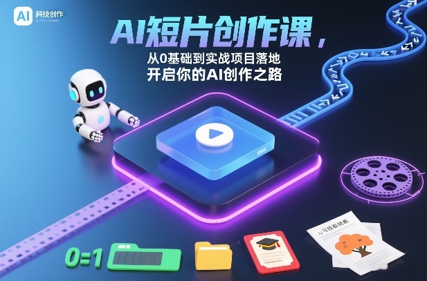AI短片创作课，从0基础到实战项目落地，开启你的AI创作之路-璞创优选云网创