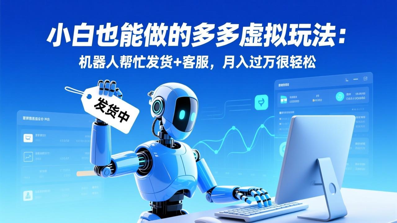 小白也能做的多多虚拟玩法：机器人帮忙发货+客服，月入过万很轻松-璞创优选云网创