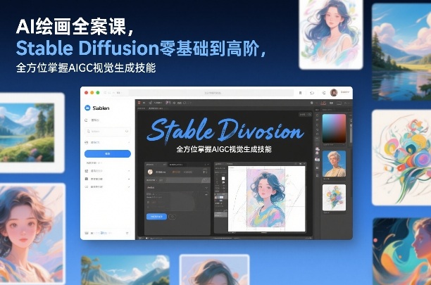 AI绘画全案课，Stable Diffusion零基础到高阶，全方位掌握AIGC视觉生成技能-璞创优选云网创