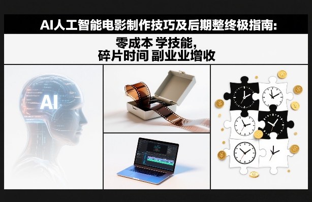 AI人工智能电影制作技巧及后期完整终极指南：零成本学技能，碎片时间副业增收-璞创优选云网创