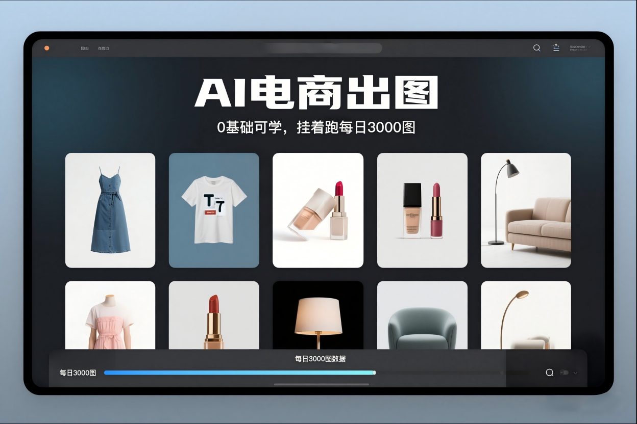 AI电商出图，0基础可学，挂着跑每日3000图-璞创优选云网创