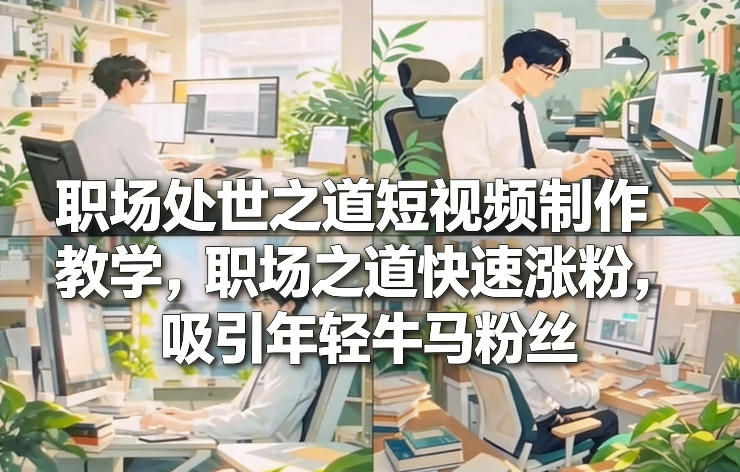 职场处世之道短视频制作教学，职场之道快速涨粉，吸引年轻牛马粉丝-璞创优选云网创