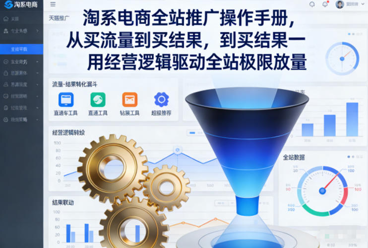 淘系电商全站推广操作手册，从买流量到买结果一用经营逻辑驱动全站极限放量-璞创优选云网创
