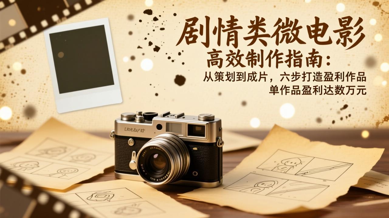 剧情类微电影高效制作指南：从策划到成片，六步打造盈利作品，单作品盈利达数万元-璞创优选云网创