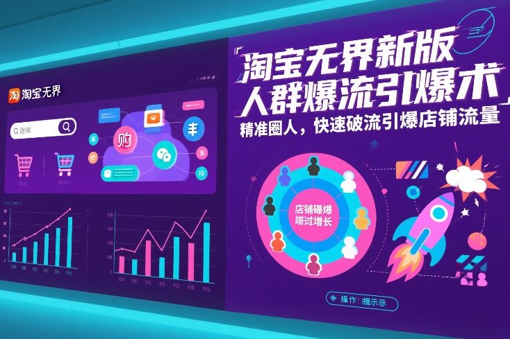 淘宝无界新版人群爆流引爆术，精准圈人，快速破流引爆店铺流量-璞创优选云网创