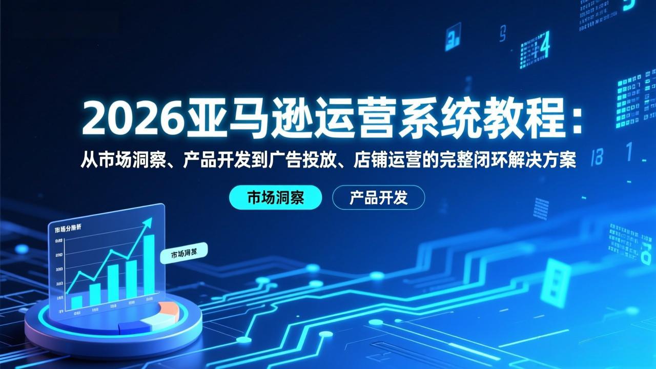 2026亚马逊运营系统教程：从市场洞察、产品开发到广告投放、店铺运营的完整闭环解决方案-璞创优选云网创
