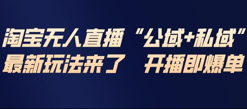 淘宝无人直播完整教程，公试+私域，最新玩法来了，开播即爆单-璞创优选云网创