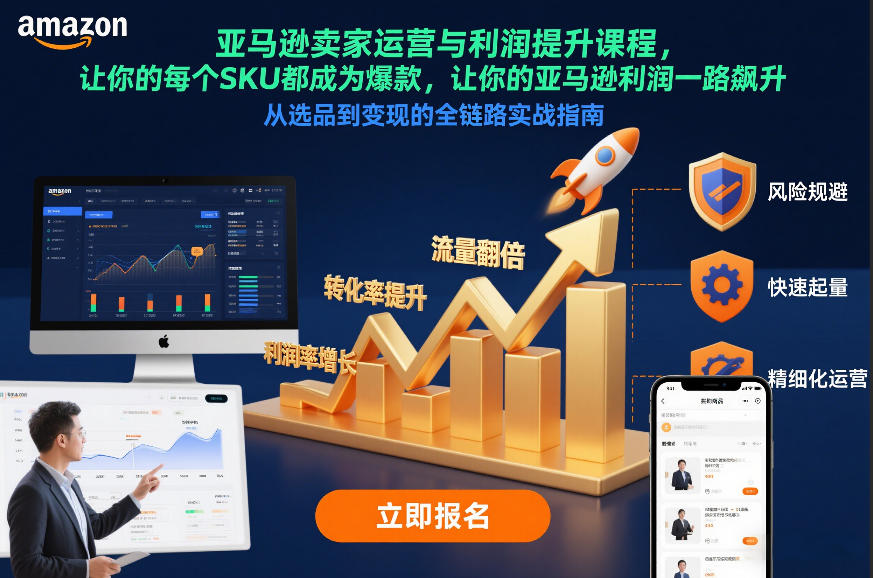 亚马逊卖家运营与利润提升课程，让你的每个SKU都成为爆款，让你的亚马逊利润一路飙升(更新12月)-璞创优选云网创
