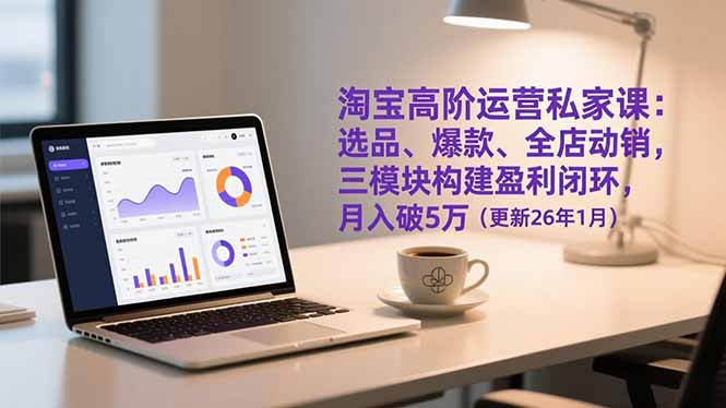 淘宝高阶运营私家课：选品、爆款、全店动销，三模块构建盈利闭环，月入破5万(更新26年1月-璞创优选云网创