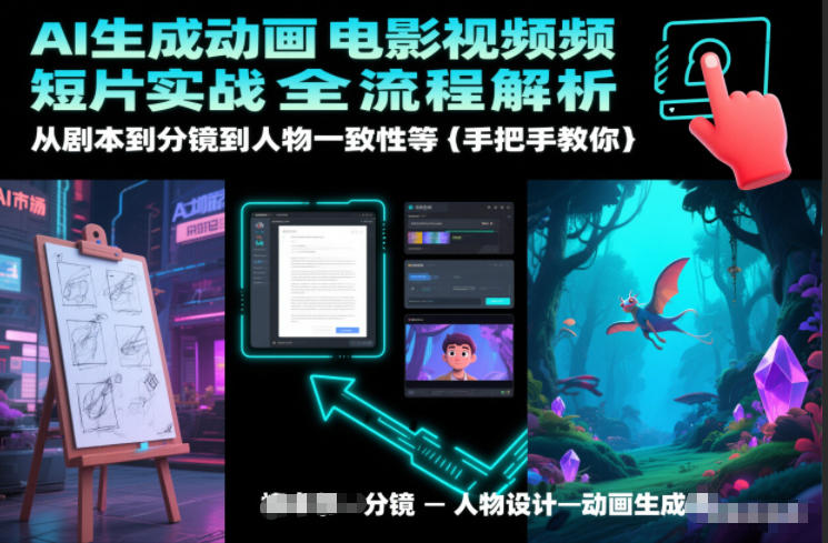 AI生成动画电影视频短片实战全流程解析，从剧本到分镜到人物一致性等手把手教你-璞创优选云网创