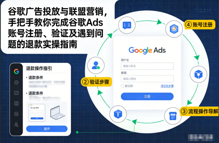谷歌广告投放与联盟营销，手把手教你完成谷歌Ads账号注册、验证及遇到问题的退款实操指南-璞创优选云网创