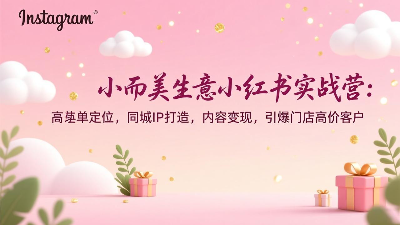 小而美生意小红书实战营：高客单定位，同城IP打造，内容变现，引爆门店高价客户-璞创优选云网创