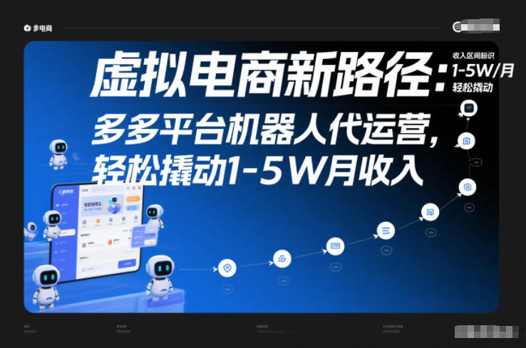 虚拟电商新路径：多多平台机器人代运营，轻松撬动1-5W月收入【揭秘】-璞创优选云网创