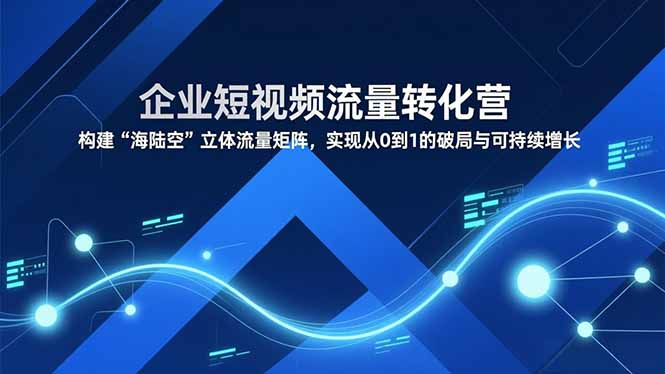企业短视频流量转化营，构建“海陆空”立体流量矩阵，实现从0到1的破局与可持续增长-璞创优选云网创