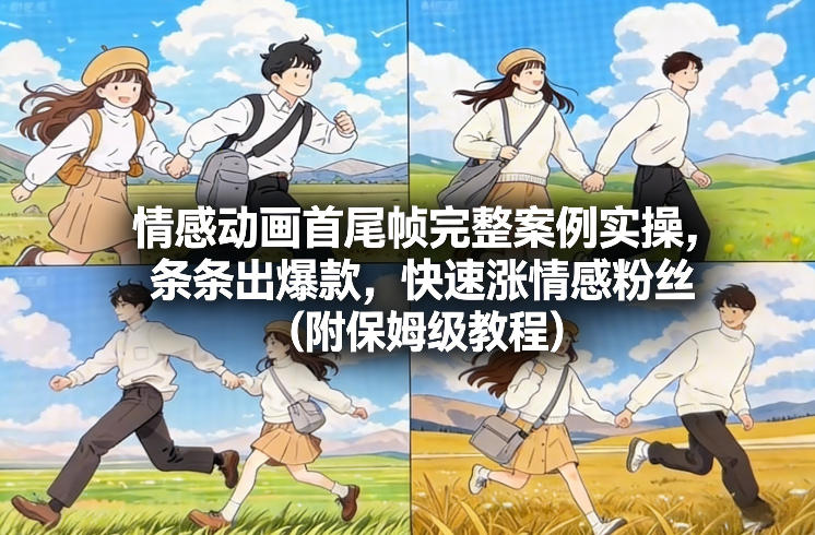 情感动画首尾帧完整案例实操，条条出爆款，快速涨情感粉丝(附保姆级教程)-璞创优选云网创