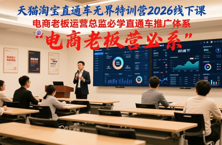天猫淘宝直通车无界特训营2026线下课，电商老板运营总监必学直通车推广体系-璞创优选云网创