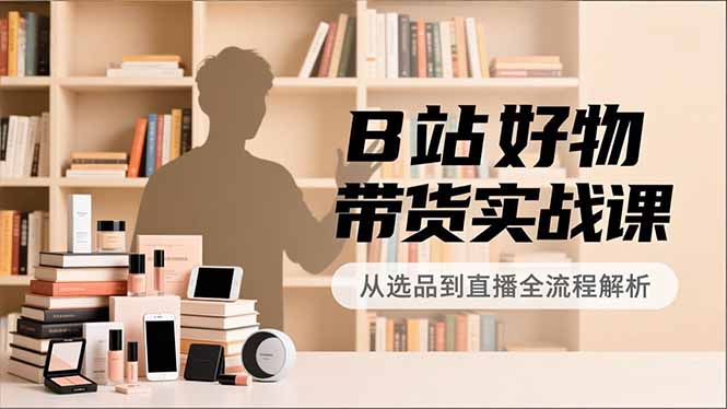B站好物带货实战课，账号定位、选品拍摄、运营变现，全流程教学，实现UP主月入过万-璞创优选云网创
