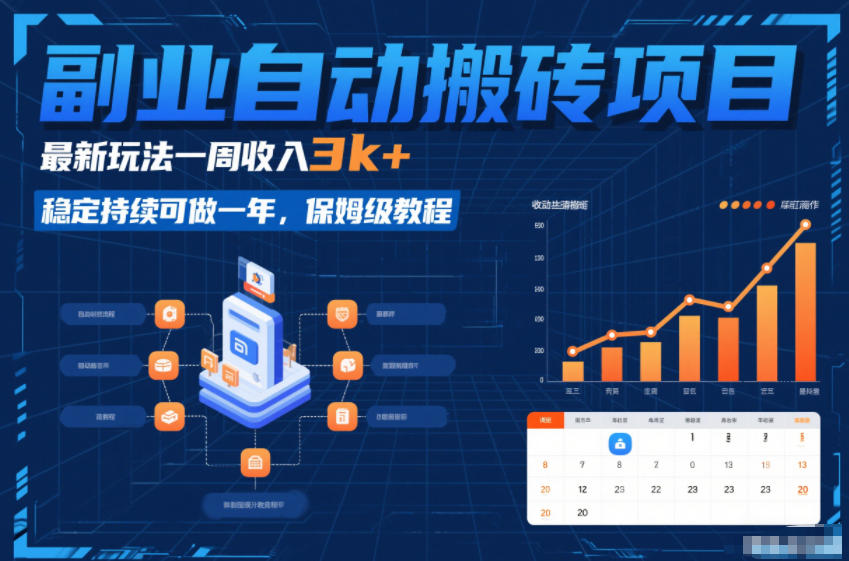 副业自动搬砖项目，最新玩法一周收入3k+，稳定持续可做一年，保姆级教程【揭秘】-璞创优选云网创