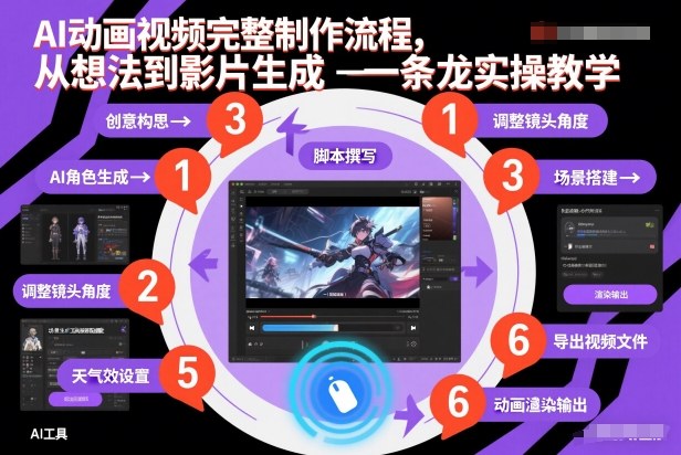 AI动画视频完整制作流程，从想法到影片生成一条龙实操教学-璞创优选云网创