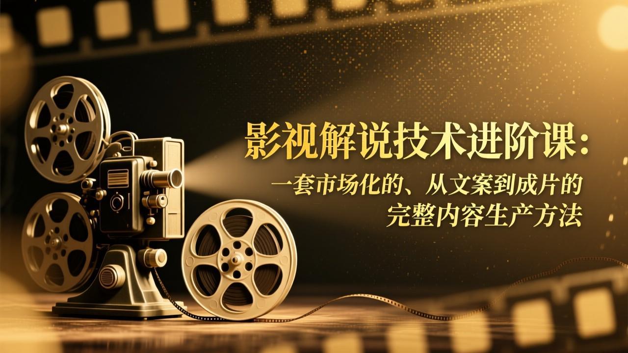 影视解说技术进阶课：一套市场化的、从文案到成片的完整内容生产方法-璞创优选云网创