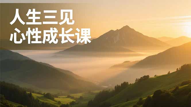 人生三见心性成长课，见天地众生自己，搞透人性安顿身心，活出清晰自我，内在富足无价-璞创优选云网创
