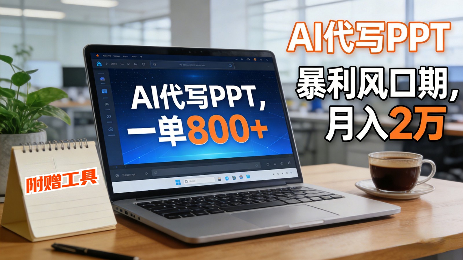 AI 代写做 PPT！一单狂赚 800+，风口期月入 2 万(工具 + 提示词直接送)-璞创优选云网创