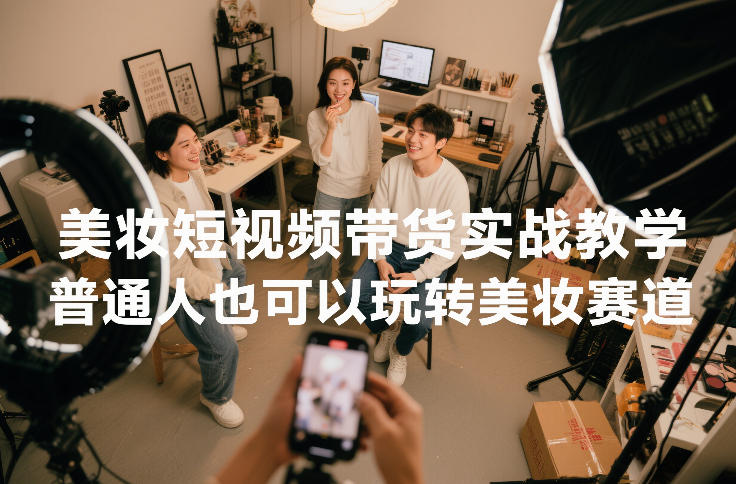 美妆短视频带货实战教学，普通人也可以玩转美妆赛道-璞创优选云网创