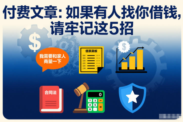 付费文章：如果有人找你借钱，请牢记这5招-璞创优选云网创