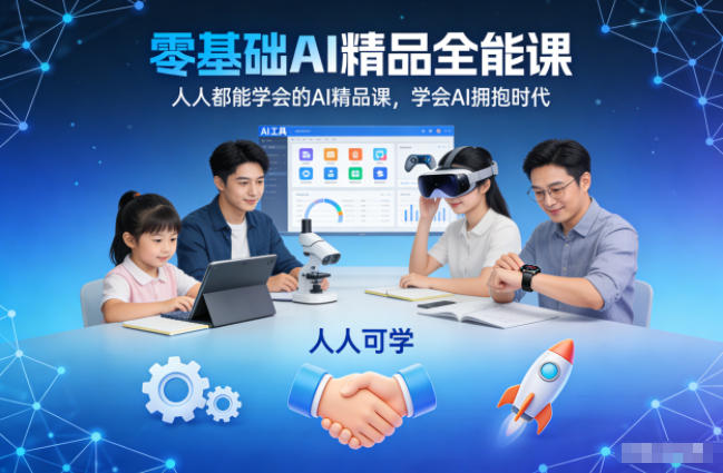 零基础AI精品全能课，人人都能学会的AI精品课，学会AI拥抱时代-璞创优选云网创