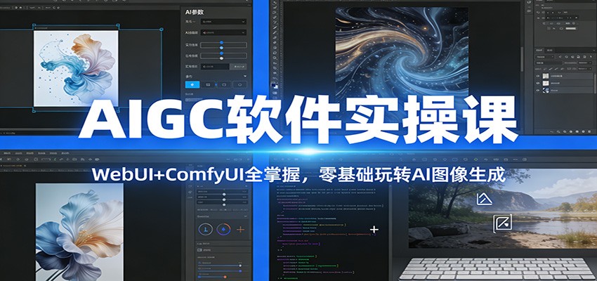 AIGC软件实操课：WebUI+ComfyUI全掌握，零基础玩转AI图像生成-璞创优选云网创