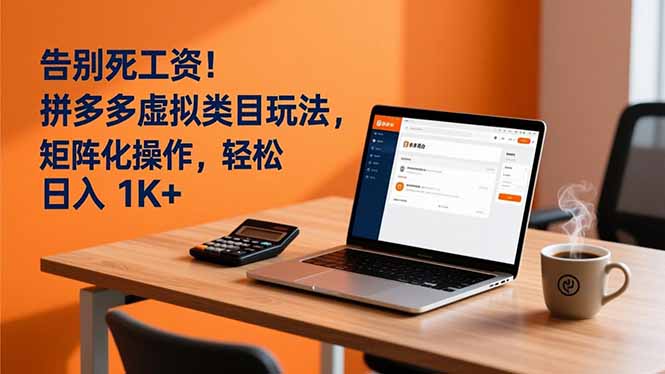 告别死工资！拼多多虚拟类目玩法，矩阵化操作，轻松日入 1K+-璞创优选云网创