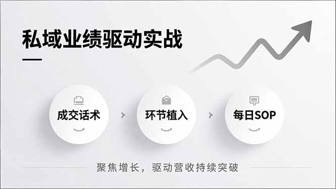 私域业绩驱动实战，成交话术、环节植入、每日SOP，聚焦增长，驱动营收持续突破-璞创优选云网创
