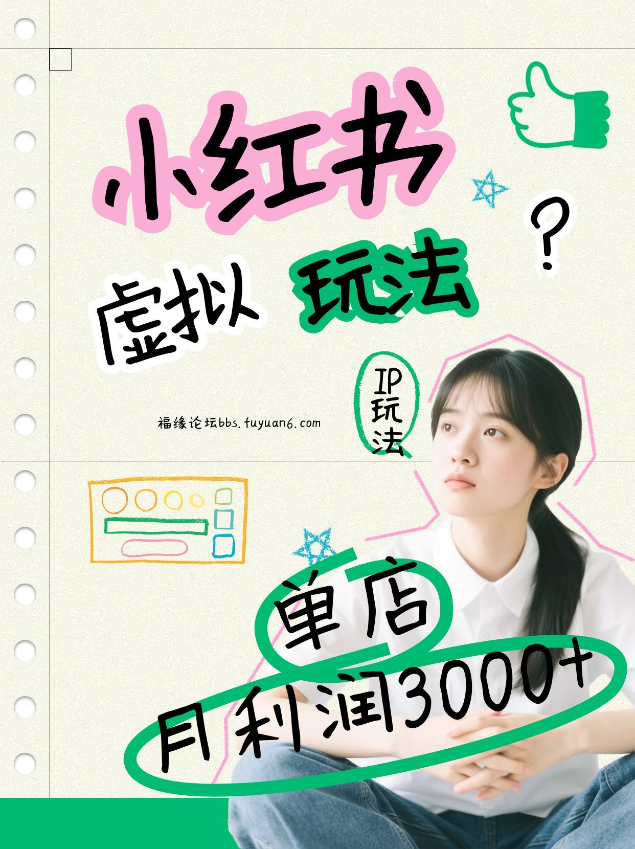 小红书虚拟玩法(铺货流和单品玩法)，单店月利润3000+，IP打法+原创商品(0违规)-璞创优选云网创