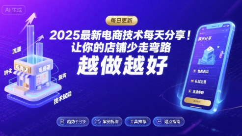 2025最新电商技术每天分享，让你的店铺少走弯路，越做越好(更新26年01月)-璞创优选云网创