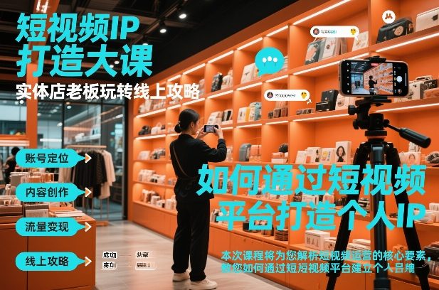 短视频ip打造大课，实体店老板玩转线上攻略-璞创优选云网创