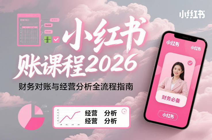 小红书对账课程2026，财务对账与经营分析全流程指南-璞创优选云网创