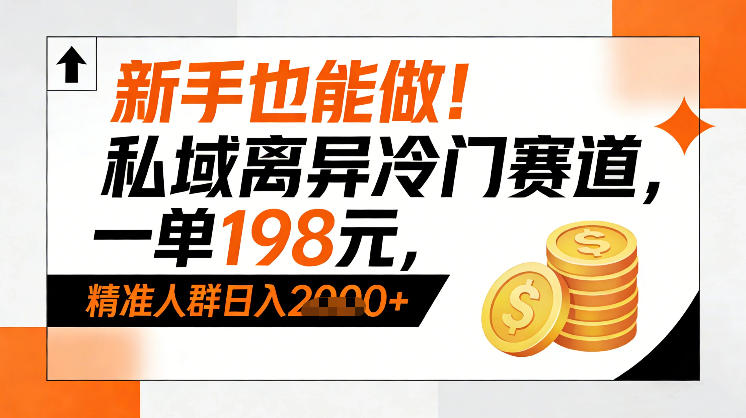 新手也能做！私域离异冷门赛道，一单198，精准人群日入1k+-璞创优选云网创